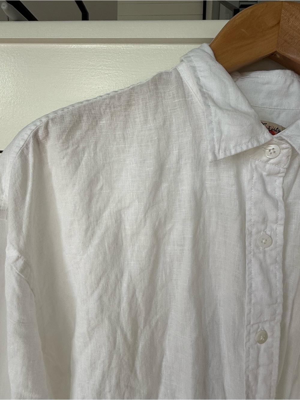 Faherty Laguna Relaxed Fit White Linen Button Up sz Medium - Picture 7 of 11